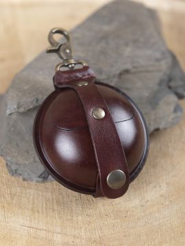 Bourse en cuir rigide, marron