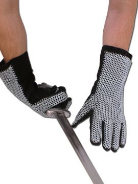 Gants en cuir recouverts de mailles