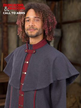 Capelet de démoniste gris et rouge