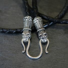 Collier viking en cuir "Mandermark" noir