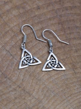 Boucles d'oreilles noeud celtique en bronze plaqué argent