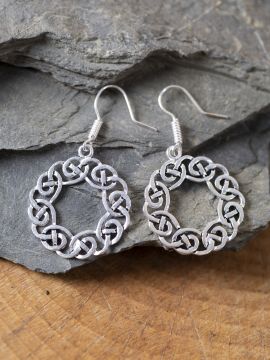 Boucles d'oreilles couronne celtique argentées