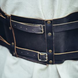 Ceinture viking en cuir marron