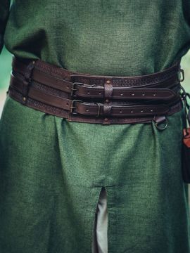 Ceinture Viking avec gaufrage brun foncé