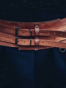 Ceinture Viking marron clair 120 cm