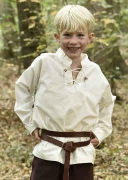 Chemise médiévale pour enfant, en écru