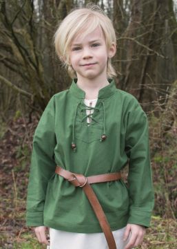 Chemise médiévale pour enfant, en vert 164