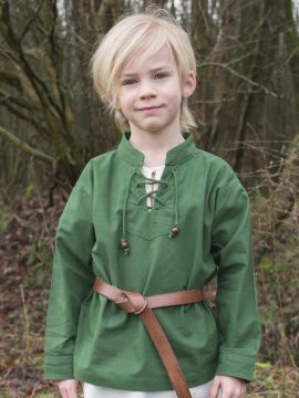 Chemise médiévale pour enfant, en vert 146