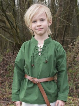 Chemise médiévale pour enfant, en vert 128