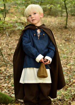 Cape médiévale pour enfant en coton marron 146