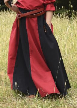 Jupe médiévale pour enfant, rouge et noire