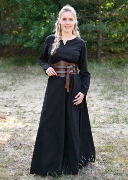 Robe médiévale légère Milla, noire