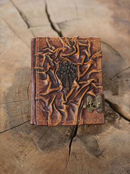 Petit Carnet en cuir, motif arbre