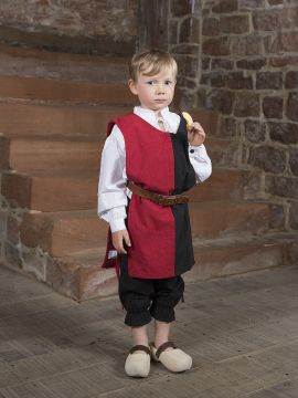 Tabard bicolore pour enfant 128 | noir/rouge
