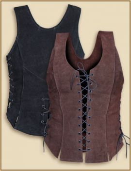 Corset en cuir retourné L | marron