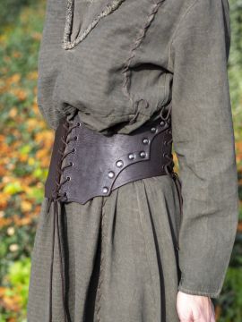 Corset large en cuir marron L