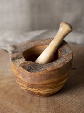 Mortier en bois d'olivier