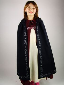 Cape en coton pour enfant, en noir