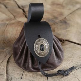 Bourse de ceinture en cuir marron