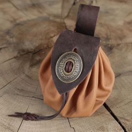 Bourse de ceinture en cuir marron clair