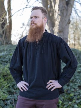 Chemise médiévale en noir S