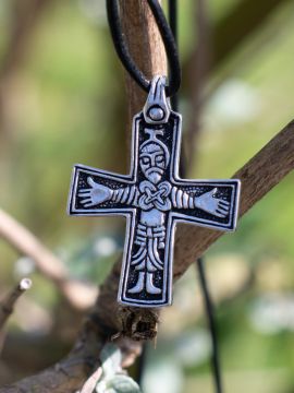 Pendentif croix viking - argenté