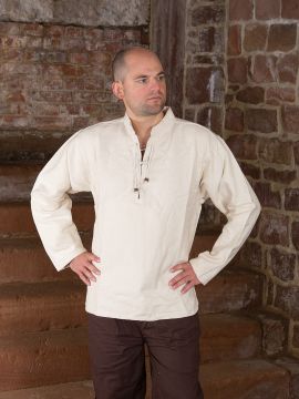 Chemise médiévale épaisse, écrue