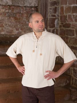 Chemise médiévale en coton L | blanc-écru