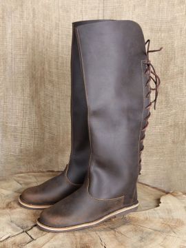 Bottes hautes en nubuck, marron