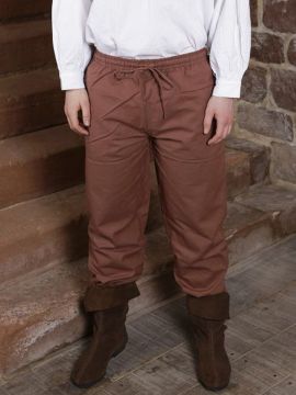 Pantalon médiéval en coton marron