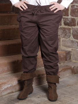 Pantalon médiéval en coton marron