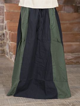 Jupe Médiévale bicolore noire et verte L/XL