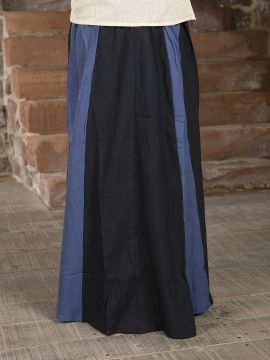 Jupe Médiévale bicolore noire et bleue