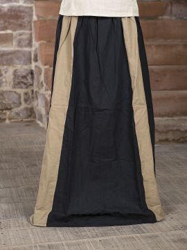 Jupe médiévale bicolore noire et écrue