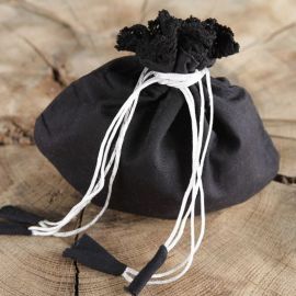 Aumonière en tissu, noire