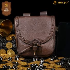 Sac banane avec fermeture en corne marron