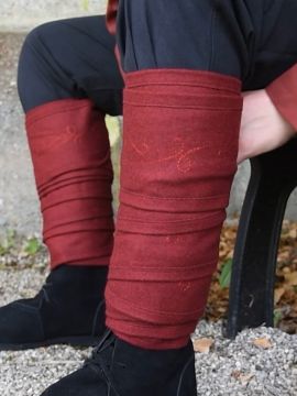Bandes à enrouler brodées, en rouge