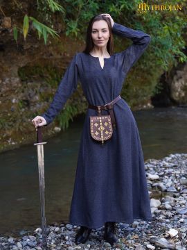 Robe en laine viking Astrid bleue
