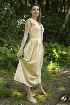 Robe légère à laçage, écrue