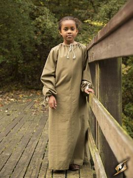 Chainse médiéval pour enfant en vert kaki