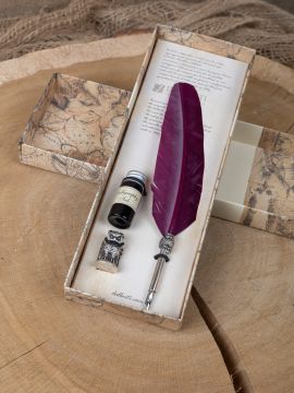 Set de calligraphie "Hibou" avec plume rouge