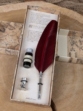 Set de calligraphie "Lilie" avec plume rouge