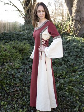 Robe médiévale bicolore à galons XXXL