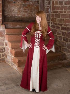Robe à manches trompettes, rouge naturel L