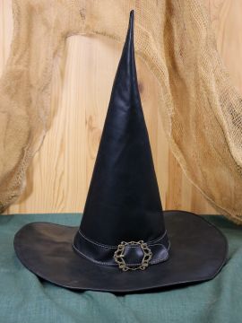 Chapeau de magicien en cuir noir