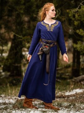 Robe viking Aslaug bleue