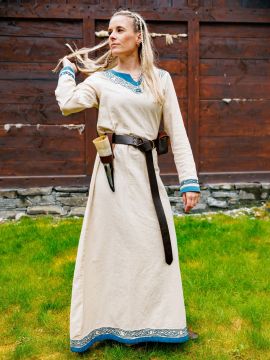 Robe viking Lagertha bleu naturel