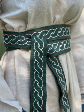 Ceinture en tissu brodé Elina en vert