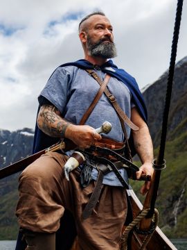 Tunique viking Edmund bleu-gris