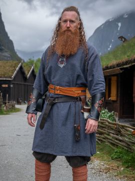 Tunique viking Fenrir, bleue gris L